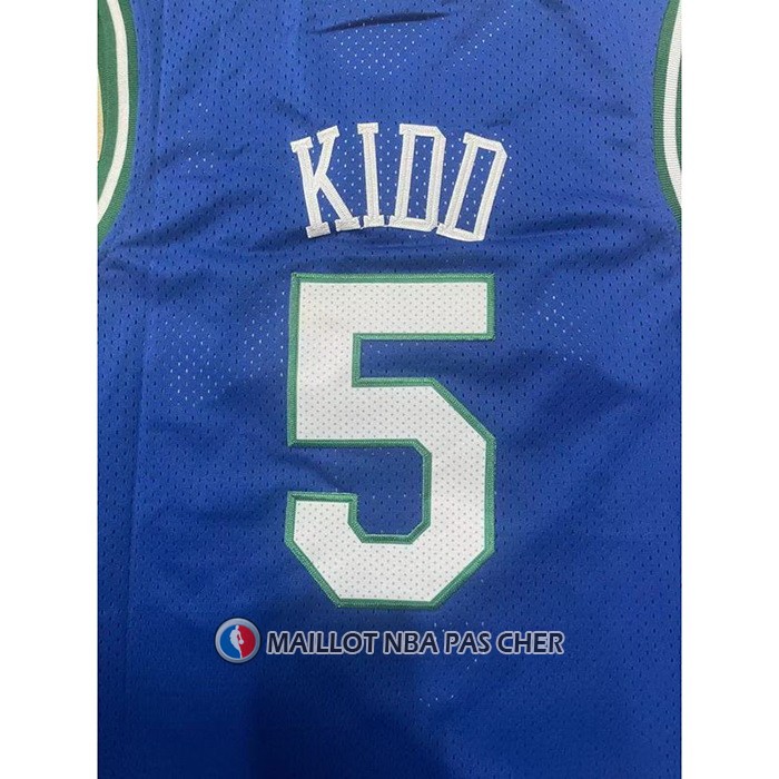 Maillot Dallas Mavericks Jason Kidd NO 5 Mitchell & Ness 1994-95 Bleu